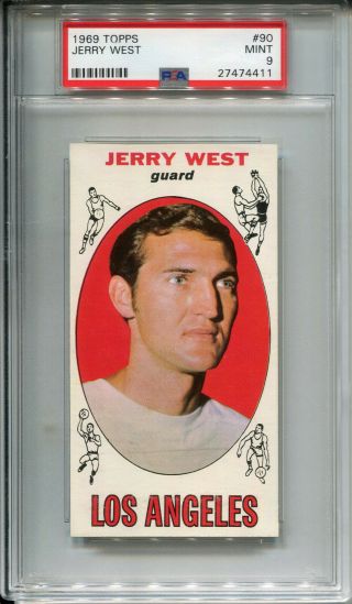 1969 Topps 90 Jerry West Psa 9 Los Angeles Lakers