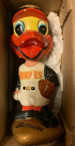Vintage 1967 Baltimore Orioles Gold Base Bobble Head W/ Box Sports Specialties