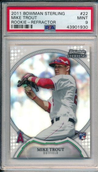 2011 Bowman Sterling 22 Mike Trout Rc Rookie Refractor 017/199 Psa 9 1930