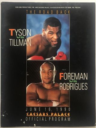 Mike Tyson Vs Henry Tillman Onsite Program Boxing George Foreman