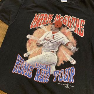 Vintage Mark McGwire St.  Louis Cardinals Shirt Kids XL 1998 Home Run Tour MLB 3