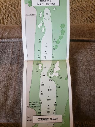 Cypress Point Golf Club - Vintage yardage guide.  Pebble Beach 5