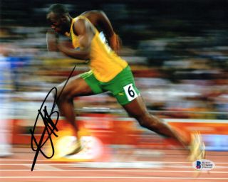 Usain Bolt Signed Autographed 8x10 Photo Olympic Track Gold Medalist Beckett Bas