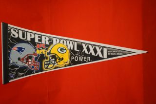 1997 Bowl Xxxi Patriots Packers Wincraft Nfl Felt Pennant