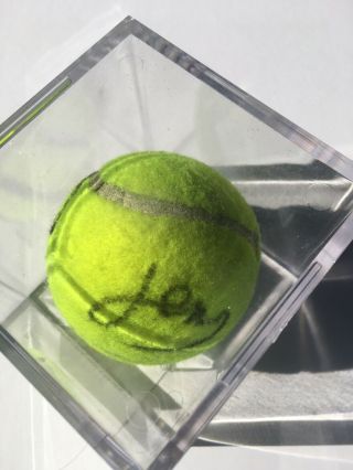 Venus and Serena williams autographed signed tennis ball with & Case 3