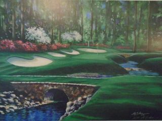 Bobby Sikes Hole 13 Augusta National Masters Golf Artist Proof Lithograph 2