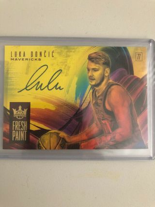 Luka Doncic 2018/19 Panini Court Kings Fresh Paint Autograph Rc Auto /199 $350