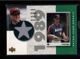 Craig Biggio 2002 Upper Deck Retro Star Rookie Game Worn Jersey Ah6057