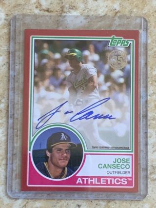 2018 Jose Canseco Oakland A’s Topps 35th Anniversary Auto /25