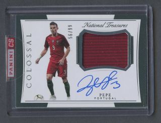 2018 National Treasures Soccer Colossal Pepe Jersey Signed Auto 56/99 Portugal