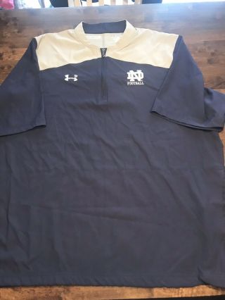 Notre Dame Football Team Issued 1/4 Zip Pullover Xl