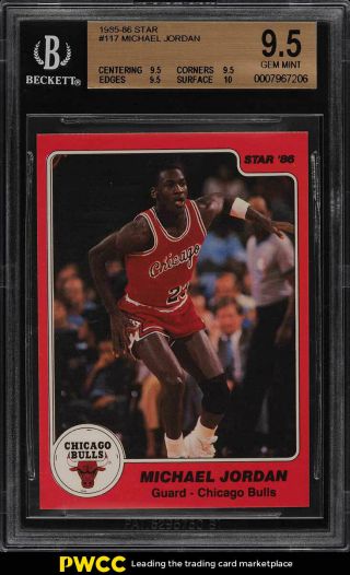 1985 - 86 Star Basketball Michael Jordan Rookie Rc 117 Bgs 9.  5 Gem (pwcc)