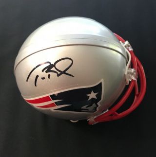 Tom Brady Autographed Mini Helmet Mounted Memories England Patriots