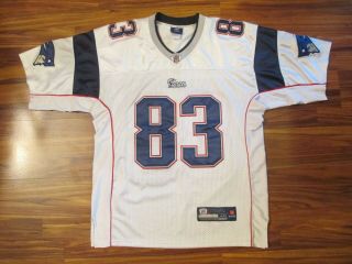 Reebok Onfield England Patriots Wes Welker 83 White Jersey - Size 48 - Sewn