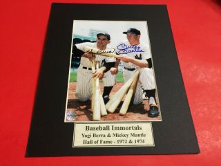 Mickey Mantle And Yogi Berra Signed 5x7 Photo With Certificate Of Authenticity