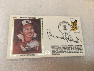 Brooks Robinson Signed Gateway Fdc First Day Cover Envelope Cachet 7/31/83 Fdc78