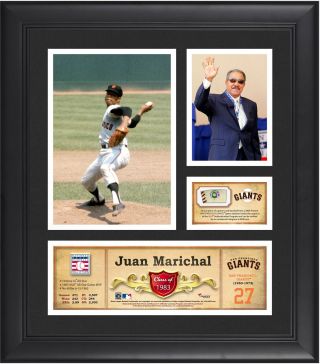 Juan Marichal Sf Giants Framed 15x17 Hof Collage W/ Piece Of Game - Ball