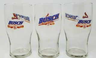 Set Of 3 St.  Louis Cardinals Busch Stadium Ii Busch Beer Glasses 2005