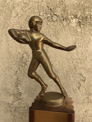 Vintage Football Play Quarterback Solid Trophy Statuette Heisman - Esque 11 " Tall