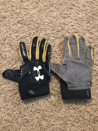 Notre Dame Football Under Armour Team Issued Gloves Leather Spotlight Xl Nd