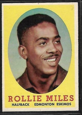 1958 Topps Cfl Football: 57 Rollie Miles,  Edmonton Eskimos