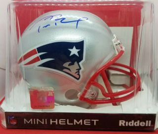 Bowl Champion Tom Brady Signed Riddell Mini Helmet W/ In The Zone