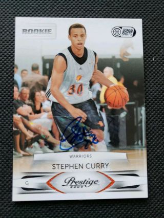 Stephen Curry 2009 - 10 Prestige Rookie Rc Auto Bonus Shots Black Autograph 15/25