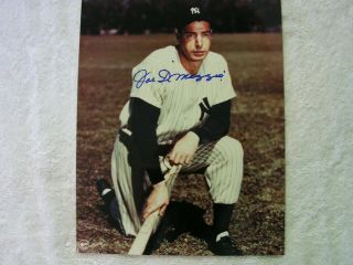 Joe Dimaggio Signed Autographed Certified Color 8 X 10 Photo Yankees Hof