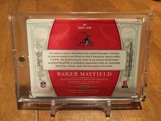 2018 Baker Mayfield National Treasures RPA printing plate card no.  RMS - BM 1 of 1 2