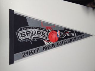 2007 Nba San Antonio Spurs Finals Champs Rico 12 " X 30 " Pennant