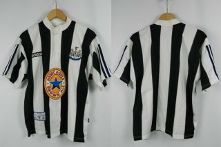 1995 - 1997 Newcastle United Adidas Home Football Shirt Jersey Brown Ale Size M