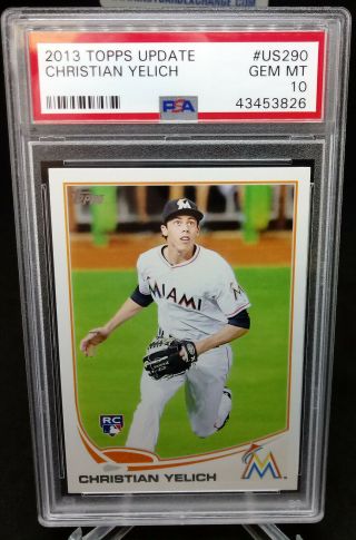 Christian Yelich 2013 Topps Update Us290 Rc Psa 10 Marlins