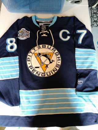 2011 Winter Classic Sidney Crosby Pittsburgh Penguins Reebok Large Jersey