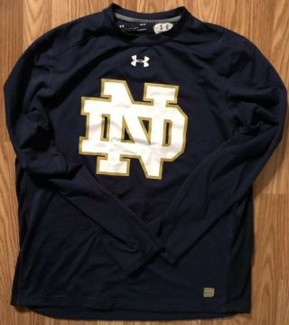 Notre Dame Football Team Issued Under Armour Shirt Large