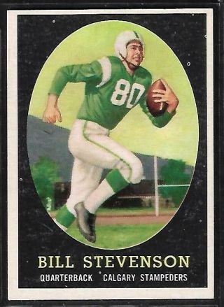 1958 Topps Cfl Football: 42 Bill Stevenson Qb,  Calgary Stampeders