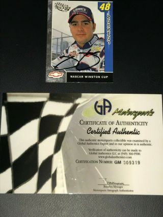 Jimmie Johnson Rookie Year Trackside 2002 7x Champion 48 Signed Card Gai