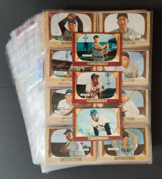 1955 Bowman Baseball Complete Set Mantle Aaron Mays Banks - Vg - Ex To Ex Overall