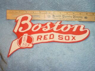Vintage 1950s (?) Figural Boston Red Sox Felt 12 " Pennant Die Cut Scarce