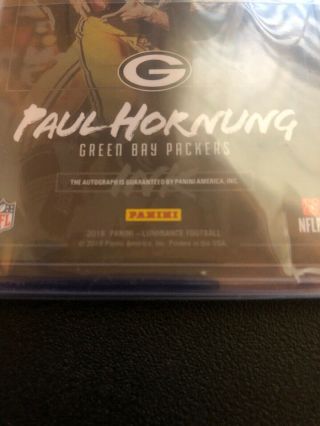 Paul Hornung 2018 Luminance Auto 16/49 Green Bay Packers Hall Of Fame 5