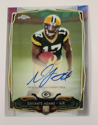 Davante Adams 2014 Topps Chrome Mini Rookie On Card Autograph - Packers 114