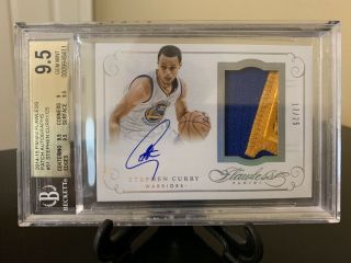 Stephen Curry 2014/15 Panini Flawless Auto 2 Color Patch Sp /25 Bgs 9.  5/10 Auto