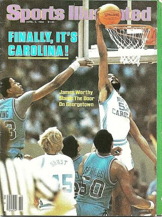 Sports Illustrated April 5,  1982 Carolina Wins Ncaa Title Jordan,  Worthy & Perkins