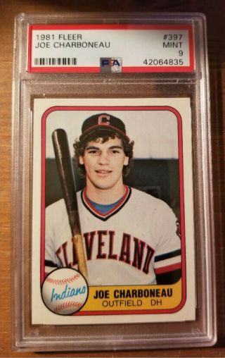 1981 Fleer - Joe Charboneau Rookie 397 - Psa 9 - Cleveland Indians Low Pop 13