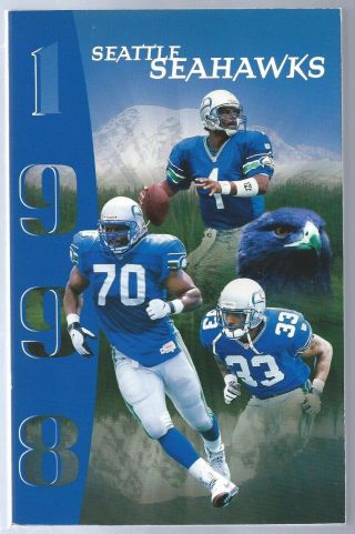 1998 Seattle Seahawks Nfl Football Media Guide Record Book Warren Moon