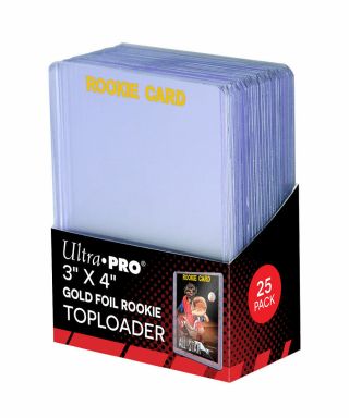 (100) Ultra - Pro 3 " X 4 " Gold Rookie Toploaders Top Load Holders