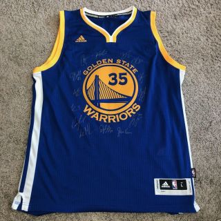 2019 Golden State Warriors Team Signed Jersey Kevin Durant Stephen Curry Nba