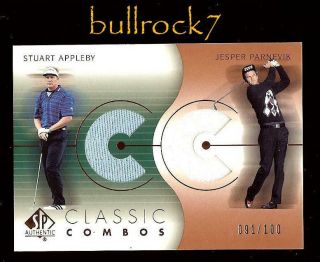 2003 Sp Authentic Golf Classic Combos Stuart Appleby Jesper Parnevik /100 1472