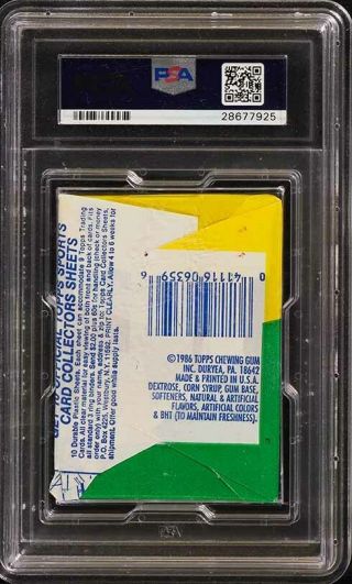 1986 Topps Football Wax Pack PSA 8 NM - MT (PWCC) 2