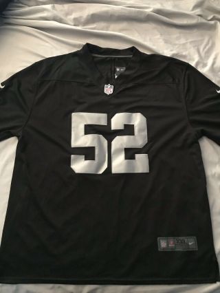 Khalil Mack 52 Oakland Raiders Football Jersey NFL Players Nike Size XL 3