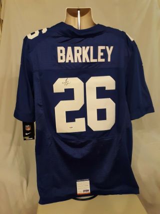 Saquon Barkley York Giants Signed Autograph Nike On - Field Authentic Jersey